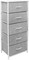 Sorbus Narrow 5 Drawers Nightstand with Steel Frame, Wood Top, Easy Pull Fabric Bins for Home, Bedroom, Office & Dorm